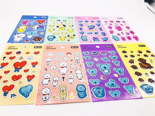 Sticker nổi hình BT21 - Sticker 3D hình BT21 - Hình dán BT21