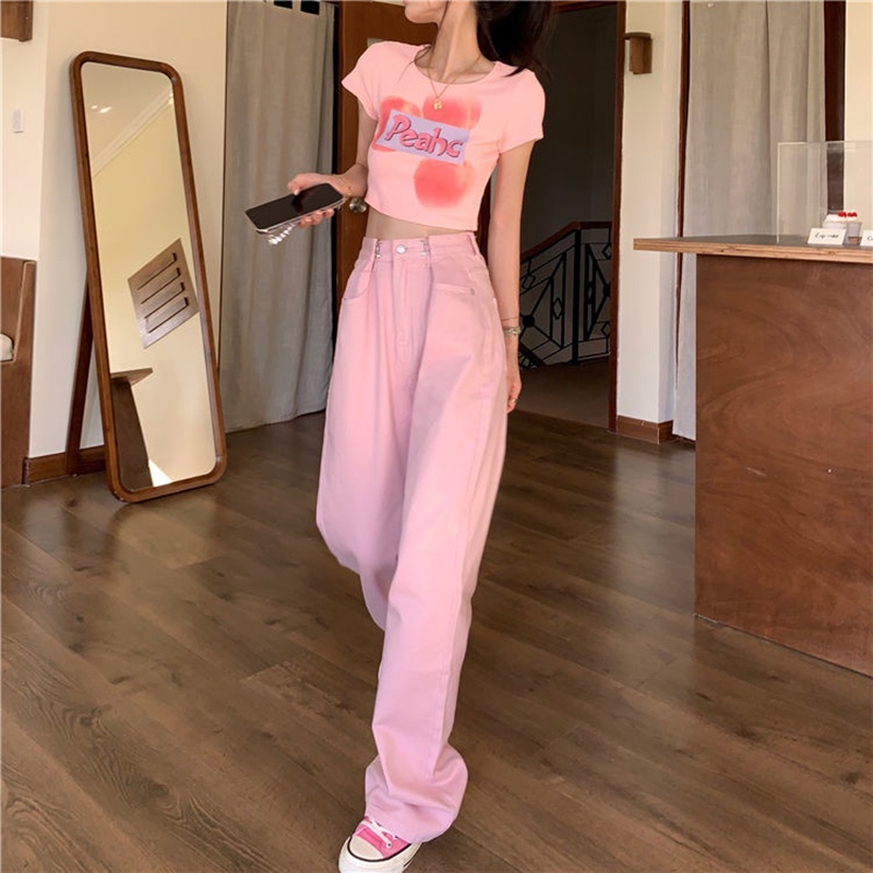 Quần jean IELGY ống rộng phong cách Hàn Quốc trẻ trung thời trang