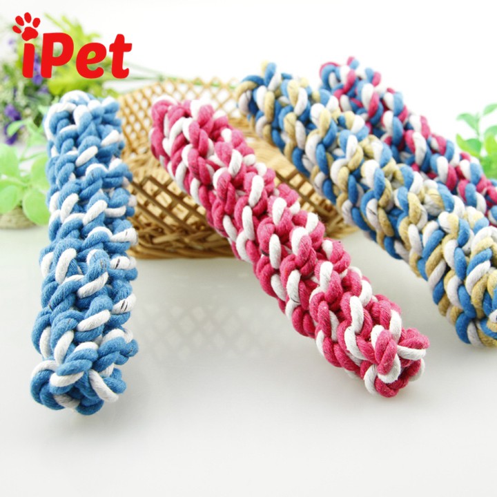 Đồ Chơi Gặm Dây Thừng Thắt Cho Thú Cưng Chó Mèo Vờn Gặm - iPet Shop