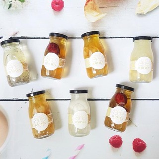 COMBO 3 CHAI THỦY TINH TRÒN TRƠN 200ML NẮP THIẾC VẶN ĐỰNG SỮA, SINH TỐ, YẾN SÀO, HẠT, NGŨ CỐC
