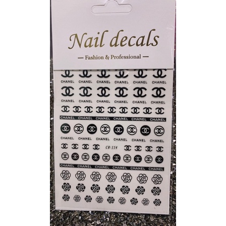 Miếng dán móng tay 3D nail sticker chủ đề logo các thương hiệu nổi tiếng ♻️ Mua 10 tấm tặng 1 tấm