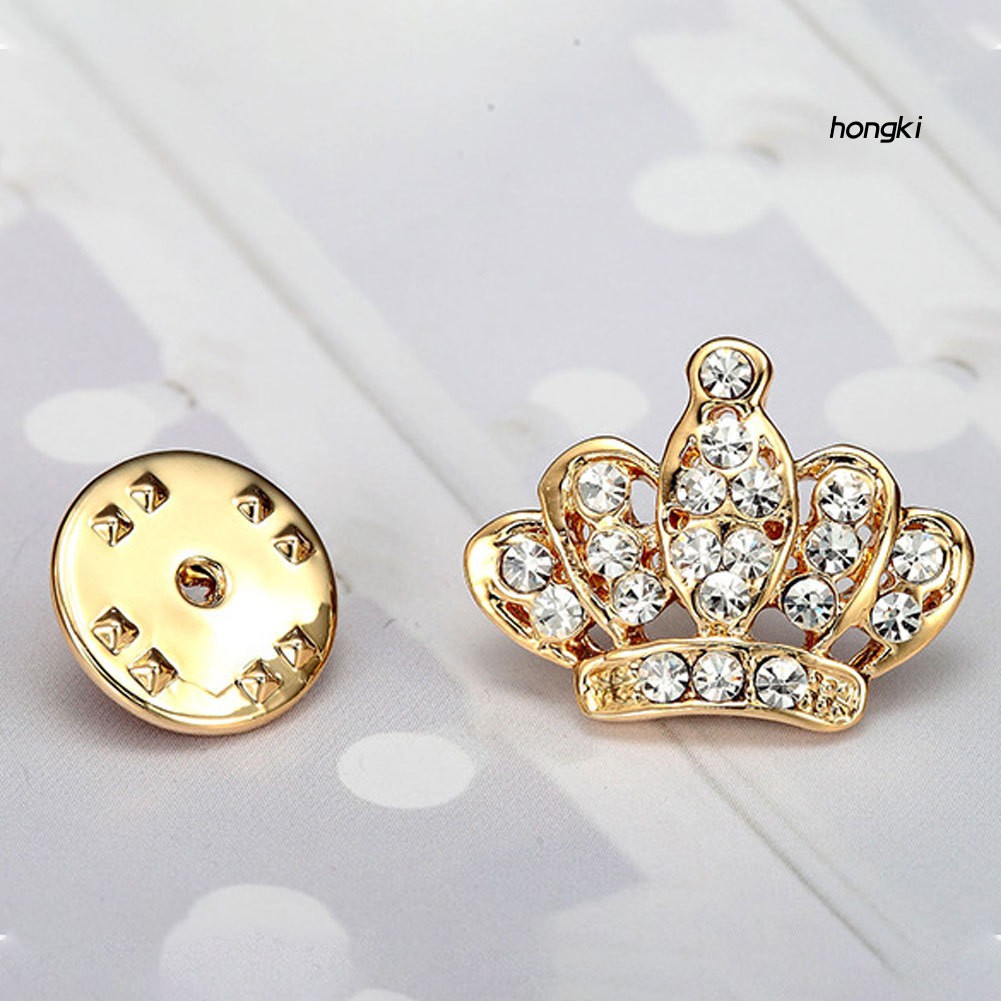 Ghim Cài Áo Hình Vương Miện Đính Đá Nhân Tạo Thời Trang
