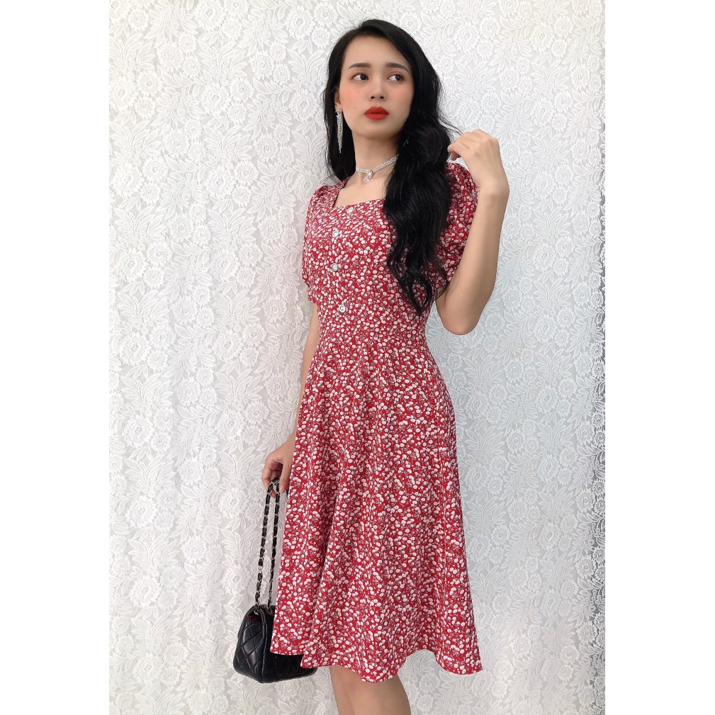 Đầm Xòe Hoa Nhí Siêu Xinh, Chất Mát, Giá Rẻ S&amp;M GR114