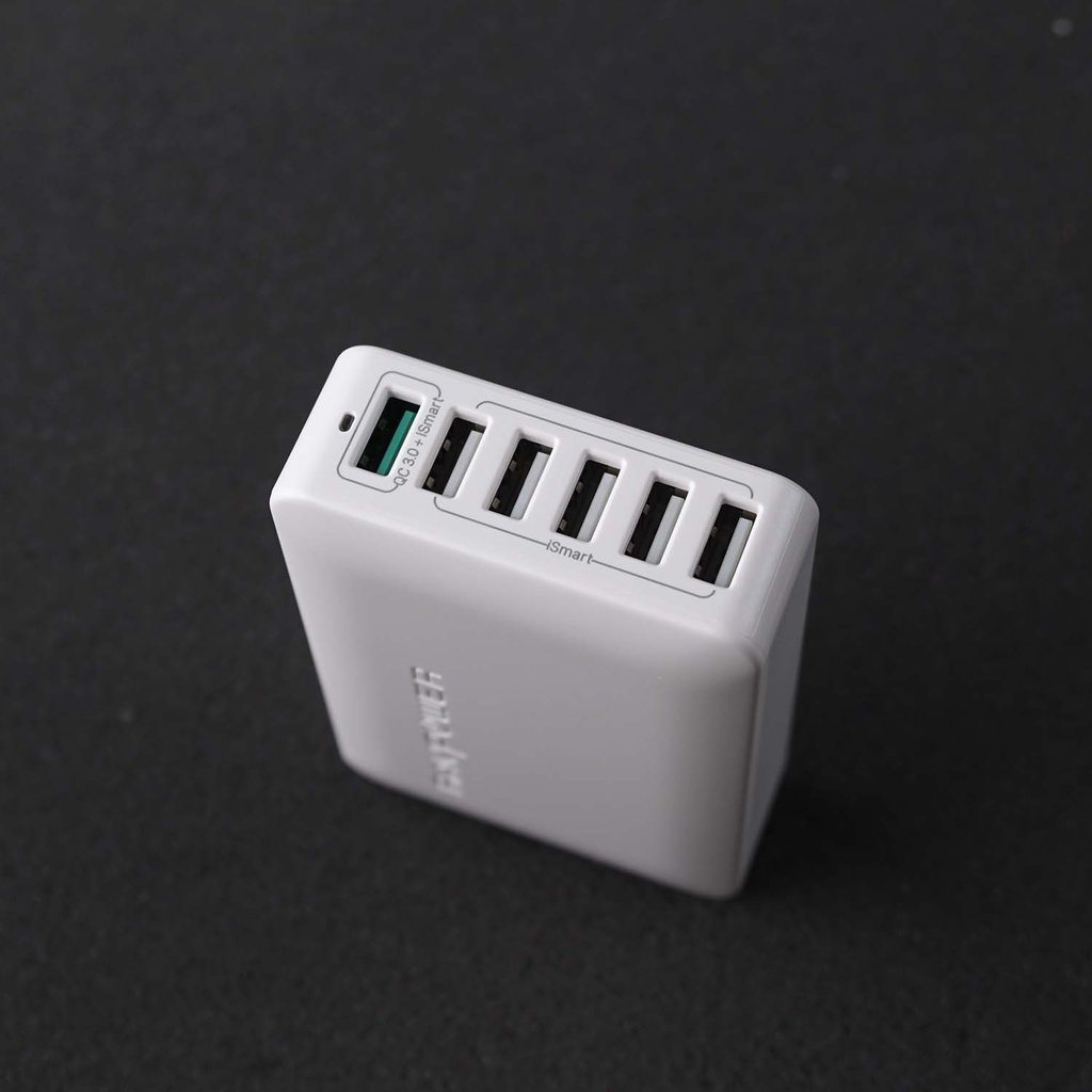Bộ sạc RAVPower RP-PC029, 6 cổng USB, 60W, sạc nhanh QC 3.0