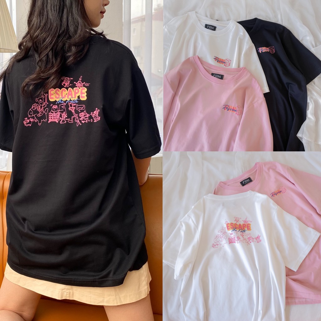 Áo thun tay lỡ RESCUE ME basic unisex form rộng - Made by Fiin