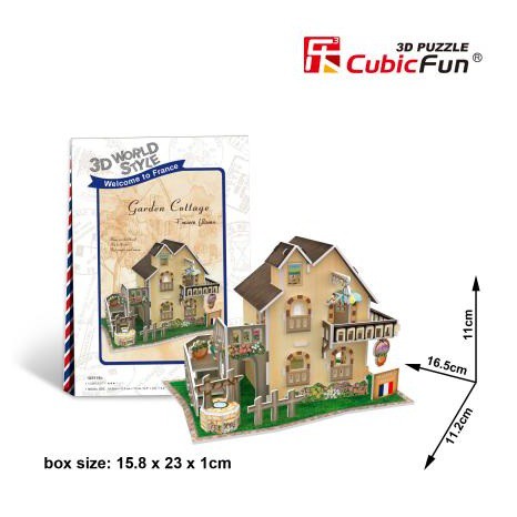 Mô hình giấy 3D CubicFun - Bộ nhà truyền thống Pháp - Garden Cottage - W3118h