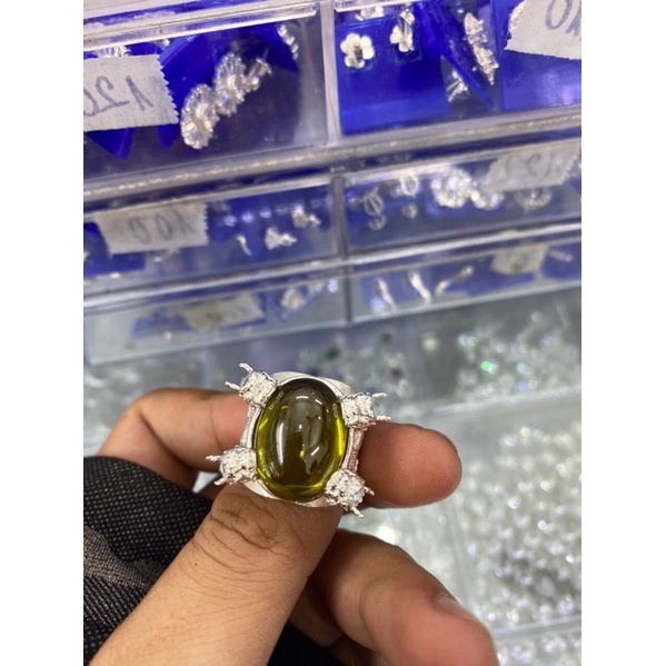 Nhẫn nam bạc ta đá nhân tạo nhiều màu Nmj