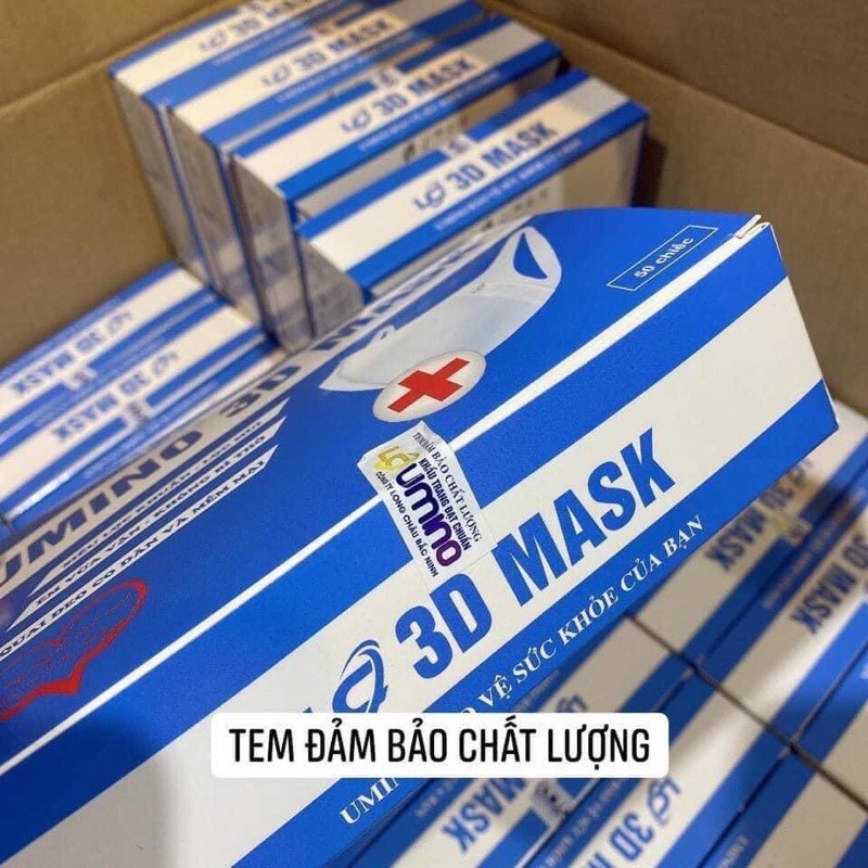 Hộp 50 Chiếc Khẩu Trang 3D MASK Chống Bụi PM 2.5  Kháng Khuẩn Umino công nghệ Nhật Bản