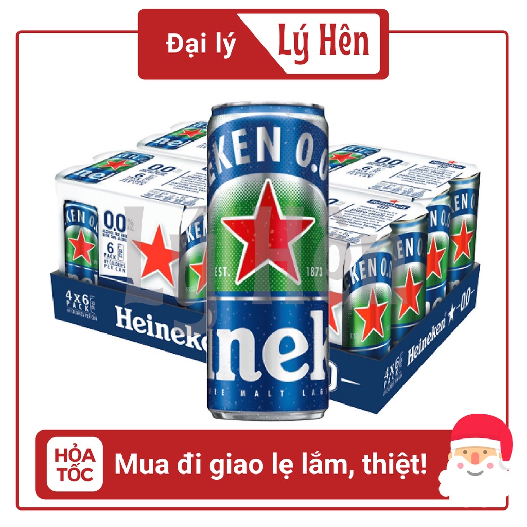 Thùng 24 Lon Cao Bia Heineken 0.0% Cồn - 0.0 Độ 330ml/Lon Date Luôn Mới