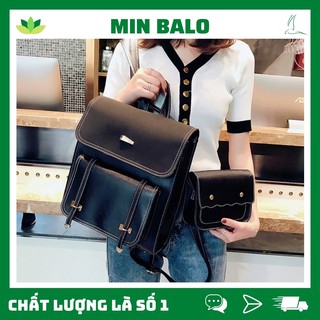 Balo Da❤️FREESHIP❤️Balo Nữ VINTAGE Phong Cách Thời Trang Hàn Quốc Có Túi Đi Kèm MS23