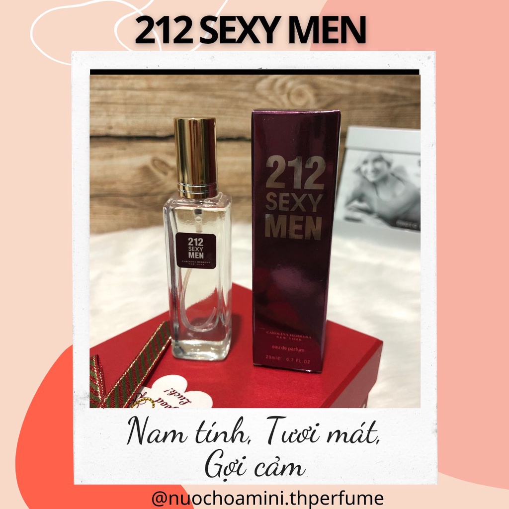 Nước hoa mini nam 212 Sexy Men 20ml, Nước hoa chiết cho nam hiện đại tươi mát và nam tính