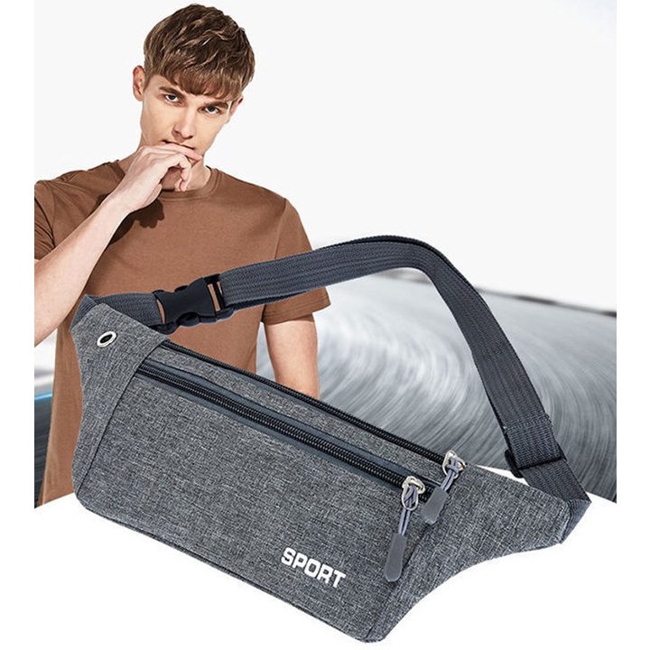 Túi đeo hông bụng thể thao du lịch Sport  đựng điện thoại đa năng vải bố thời trang cao cấp TUI-46