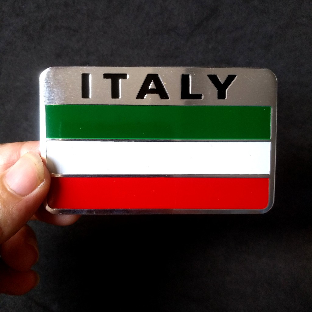 Miếng dán kim loại CỜ ITALY ( 8cm x 5cm )