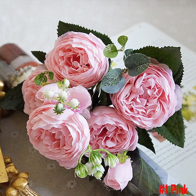 Hoa mẫu đơn giả trang trí không gian