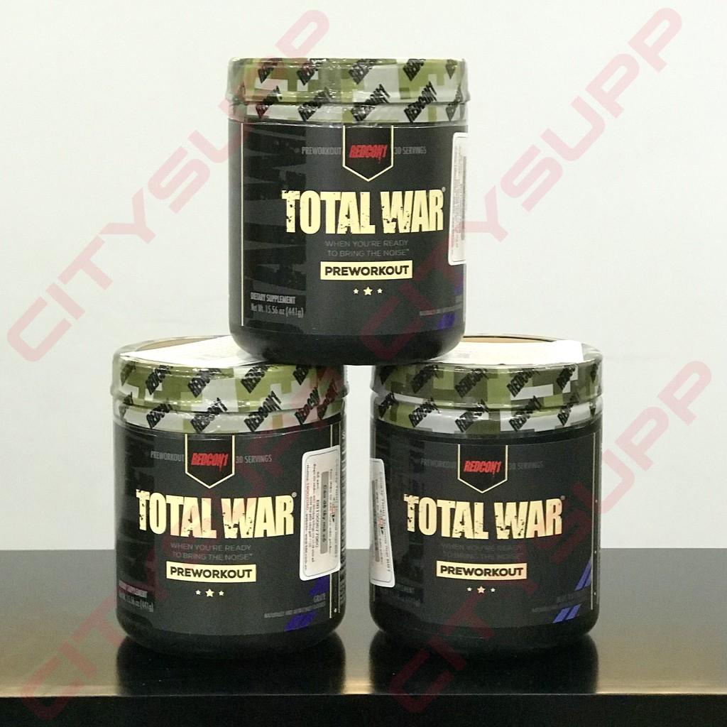 Redcon1 Total War (30 Lần Dùng) - Pre Workout, Tăng Năng Lượng, Sức Bền &amp; Sự Tập Trung, Beta-Alanine, 350mg Caffeine