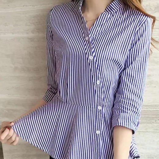 Áo Thun Nữ Ngắn Tay Kẻ Sọc Thời Trang Hàn Quốc Cỡ S-2XL