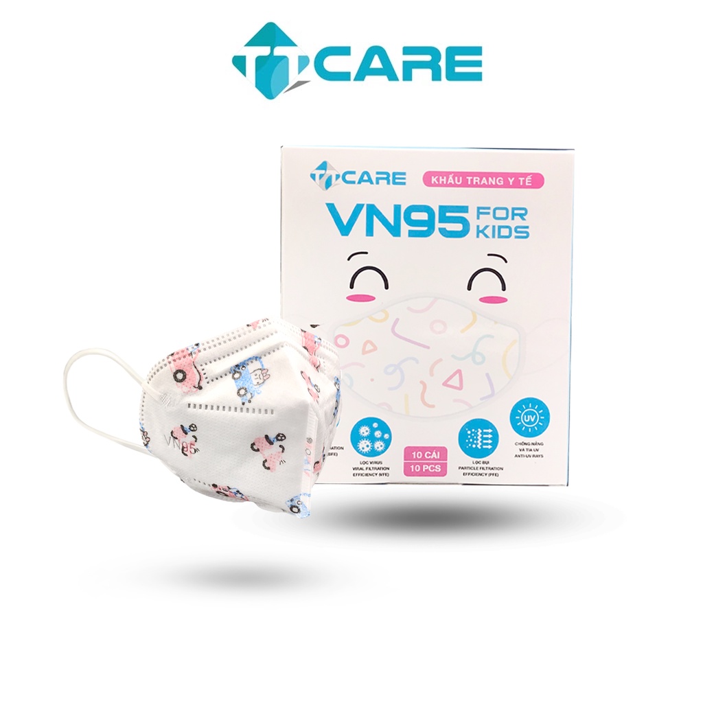 COMBO 5 HỘP Khẩu Trang BABY VN95 For Kids / 3 Lớp / Nhiều hoạ tiết / Cho bé 6-8 tuổi