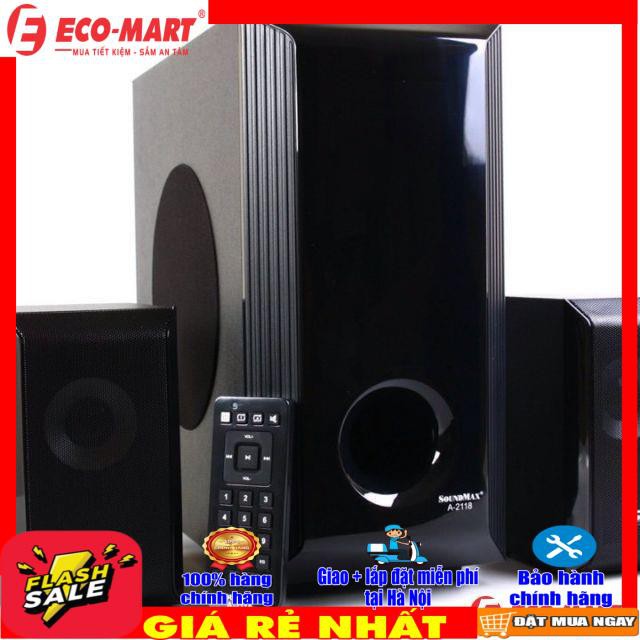 Loa vi tính Soundmax A2118/2.1 [có cổng usb,remote,bluetooth 60w, chính hãng]