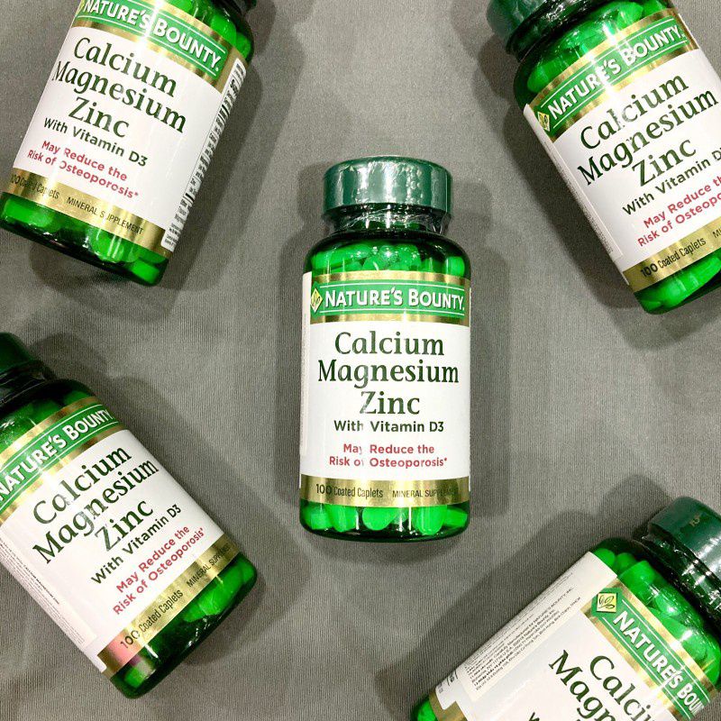 Viên uống bổ sung Canxi magie kẽm, Calcium Magnesium Zinc Nature's Bounty100v