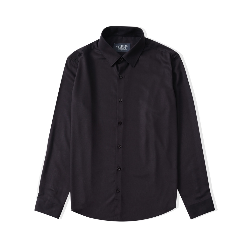 Áo Sơ Mi Americus Gosani Sọc Gân Mềm Màu Trắng và Đen