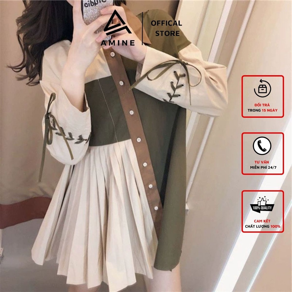 Sơ mi nữ đẹp, Váy sơ mi dáng dài phong cách Hàn Quốc C10 | BigBuy360 - bigbuy360.vn