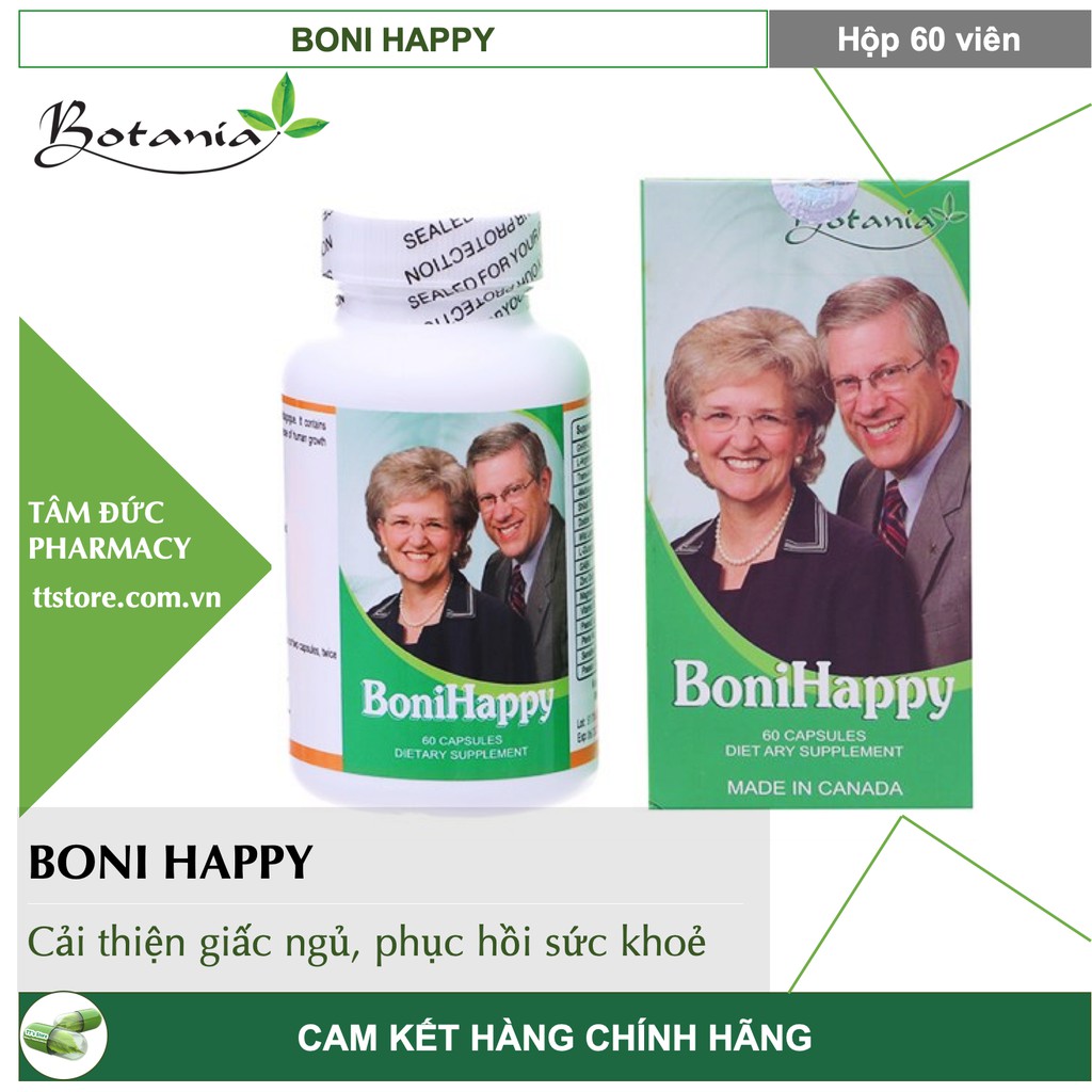 ✅[Chính Hãng] BoniHappy 60 viên giảm mất ngủ, cải thiện trí nhớ cho người cao tuổi [Boni happy/bonisleep]