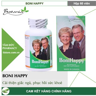 BONIHAPPY [Hộp 60 viên] - Giúp ngủ ngon, cải thiện trí nhớ cho người cao tuổi [Boni happy/bonisleep]