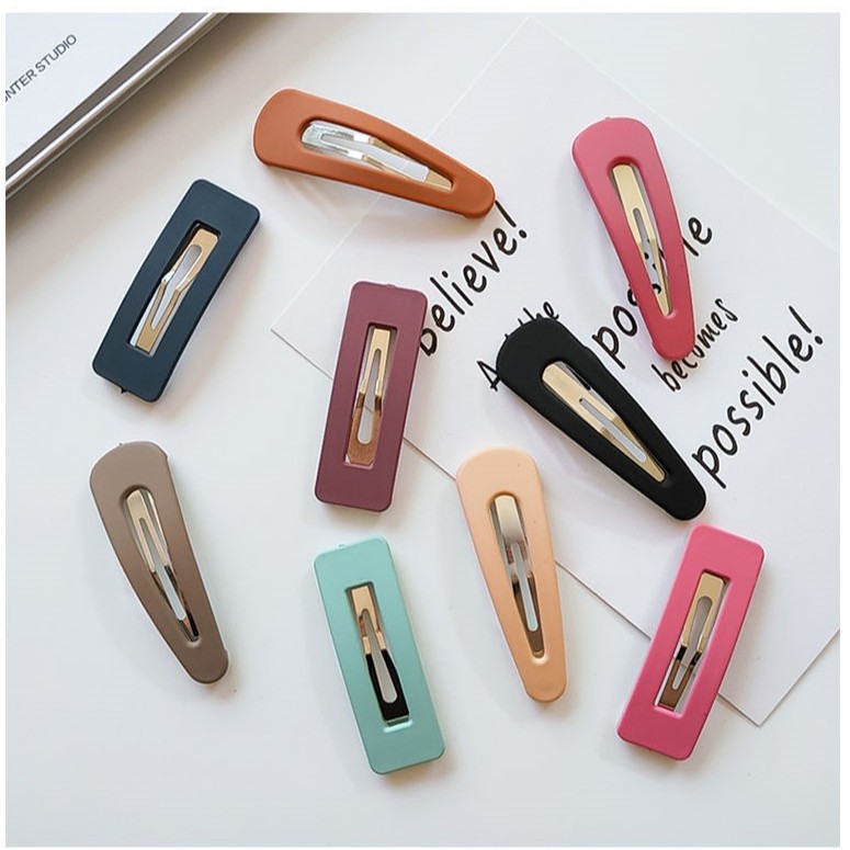 QADCOL Kẹp tóc màu sắc phong cách Hàn Quốc dễ thương cho nữ
