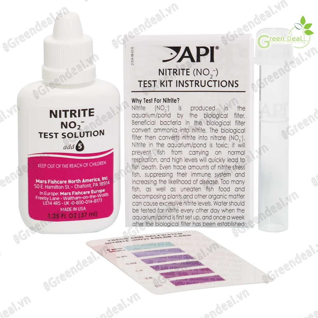 API - Nitrite NO2 Test Kit | Bộ đo NO2 trong nước hồ cá biển, hồ cá thủy sinh