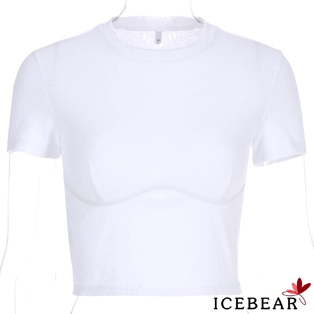 Áo Thun Ngắn Tay Màu Trơn Thanh Lịch Cho Nữ