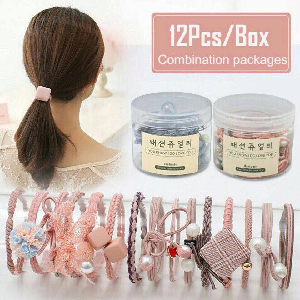 hộp thun cột tóc 12 sợi