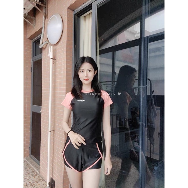 [[Đồ bơi nữ 2 mảnh big size, áo tắm nữ cộc tay, quần đùi cao cấp. Size 37-75kg