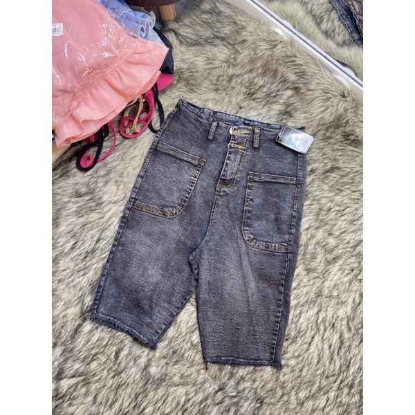 Quần jeans ngố lưng cao 2 nút cạp cao chuẩn dáng