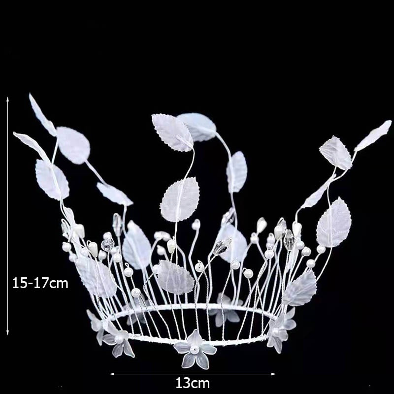 Phụ kiện trang trí bánh kem hình vương miện đính ngọc trai nhân tạo