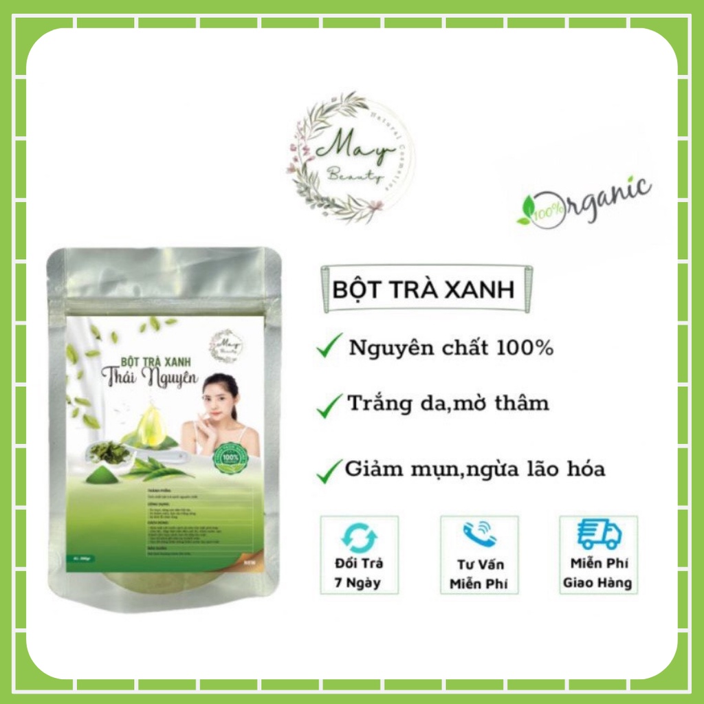 100gr Bột trà xanh loại 1 nguyên chất không pha trộn organic handmade