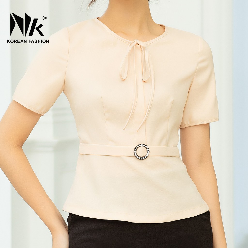 Áo Sơ Mi Nữ Công Sở NK FASHION Dáng Peplum Tay Giọt Nước, Vải Hàn Cao Cấp, Mát Thấm Hút Mồ Hôi Tốt NKSM2101006