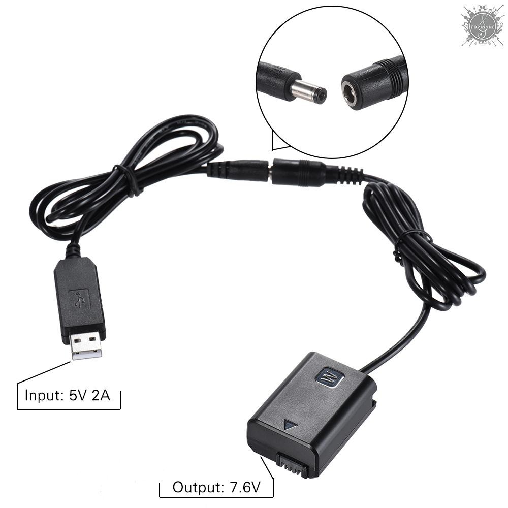 Bộ pin Andoer NP-FW50 + nguồn điện DC (5V 2A) USB chuyên dụng cho AC-PW20