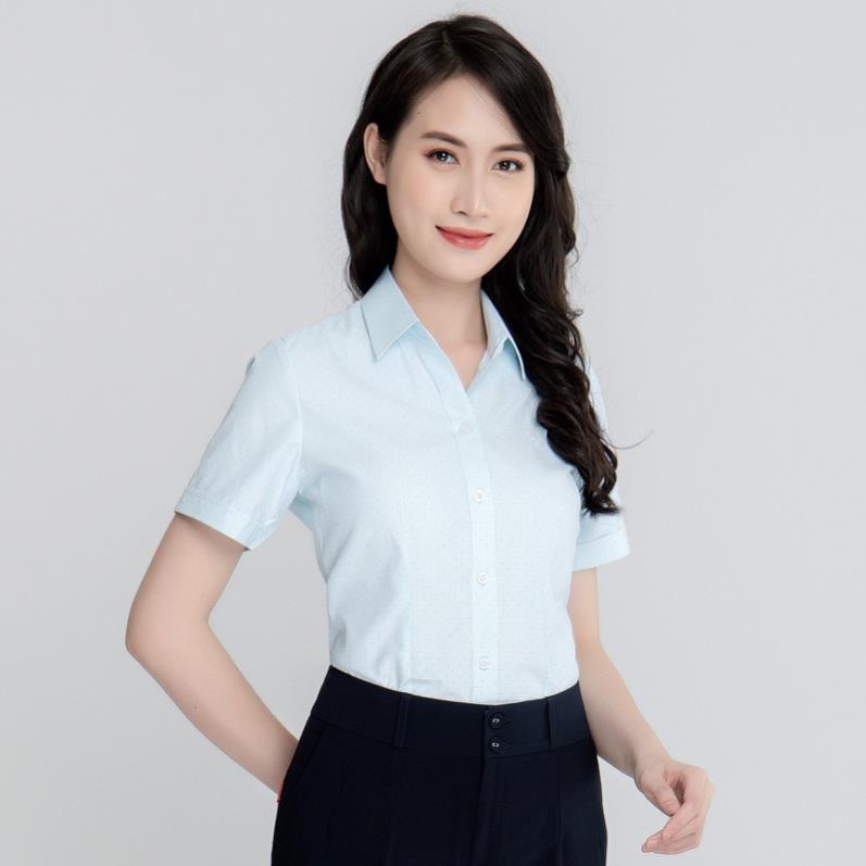 Áo sơ mi nữ Thái Hòa tay ngắn họa tiết caro N143 - 3 MÀU SẮC