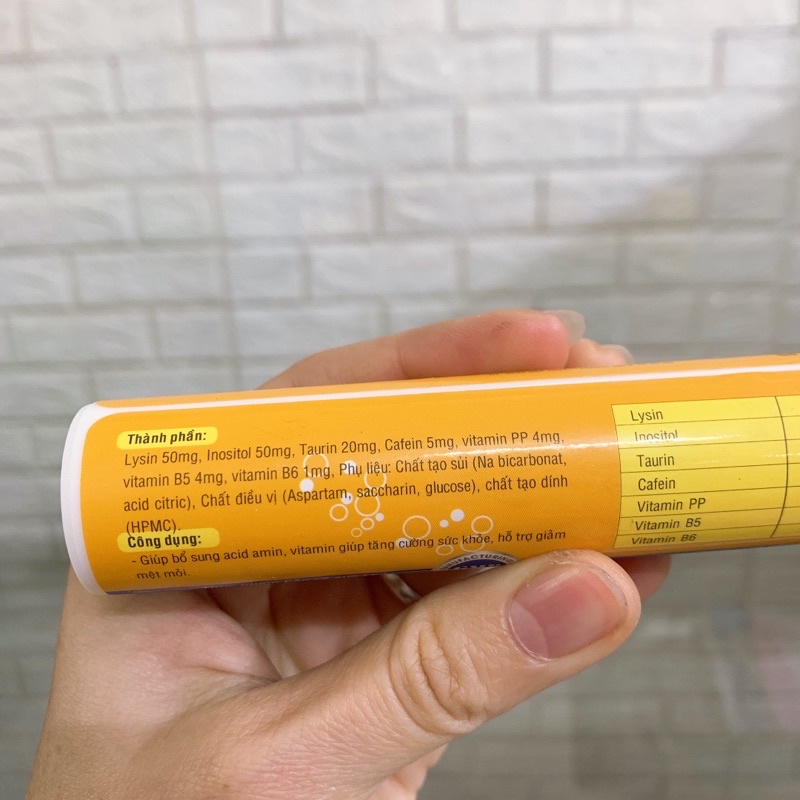 Viên sủi tăng lực vị bò húc date 2024