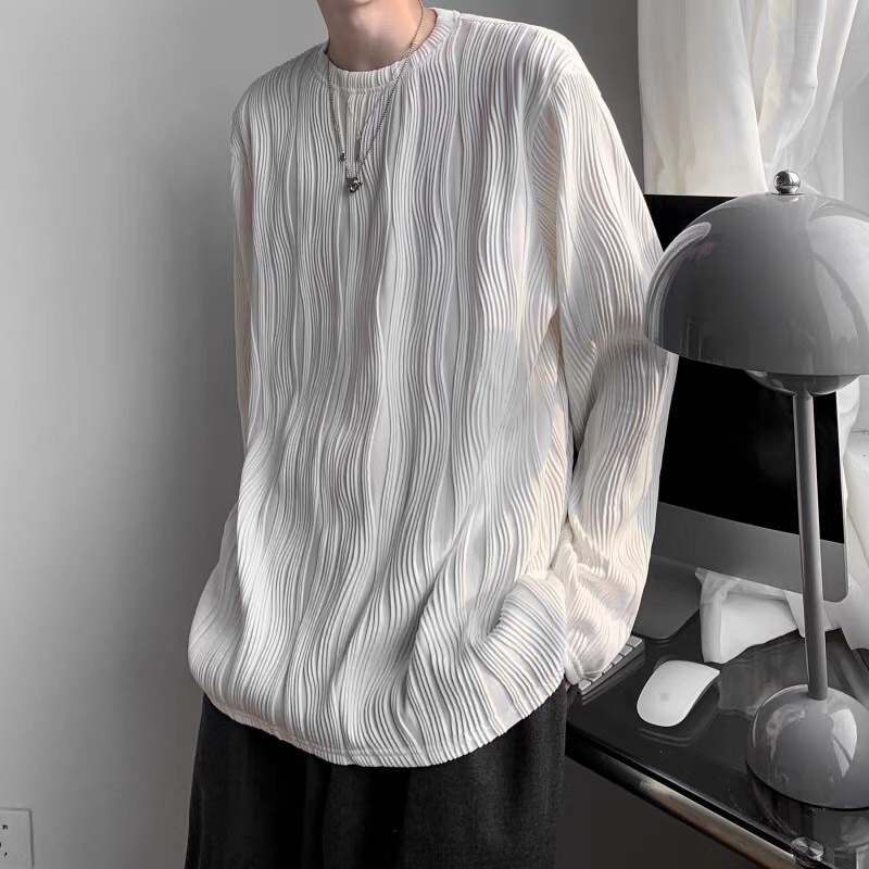ÁO TAY DÀI CỔ TRÒN HOẠ TIẾT NỔI THU ĐÔNG SIZE M-2XL | Áo tay dài nam nữ