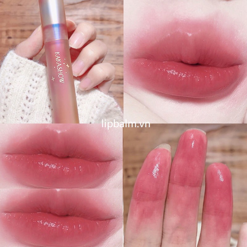 Kakashow water light air lip glaze dưỡng ẩm môi nhẹ mùa hè không thấm nước và không phai