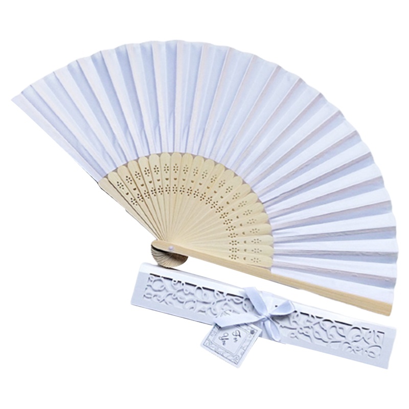 1 Set Quạt Xếp Cầm Tay Dùng Làm Quà Tặng Tiệc Cưới Kèm Hộp Đựng