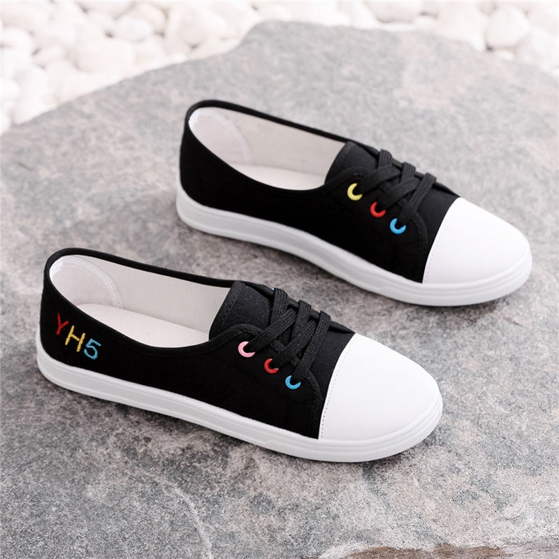 Giày Thể Thao Canvas Màu Trắng Thiết Kế Mới Thời Trang Mùa Xuân Theo Phong Cách Hàn Quốc Cho Nữ