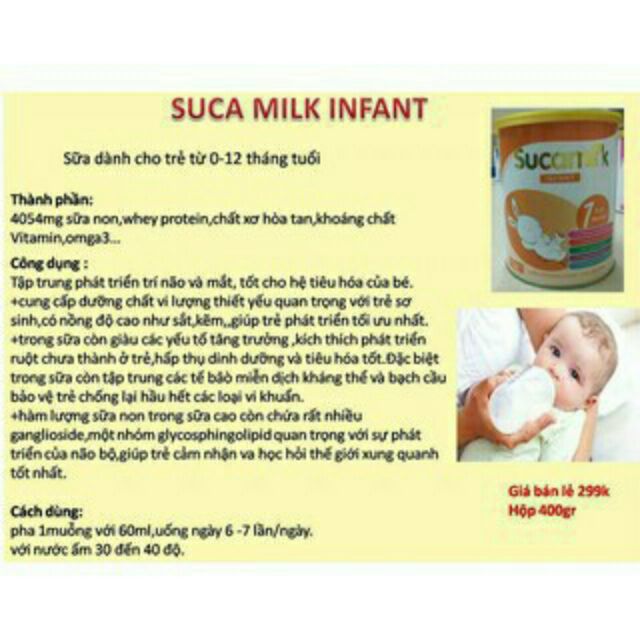 Sữa SUCAMILK INFANT_CUNG CẤP DƯỠNG CHẤT TỐI ƯU CHO BÉ HỘP 400G