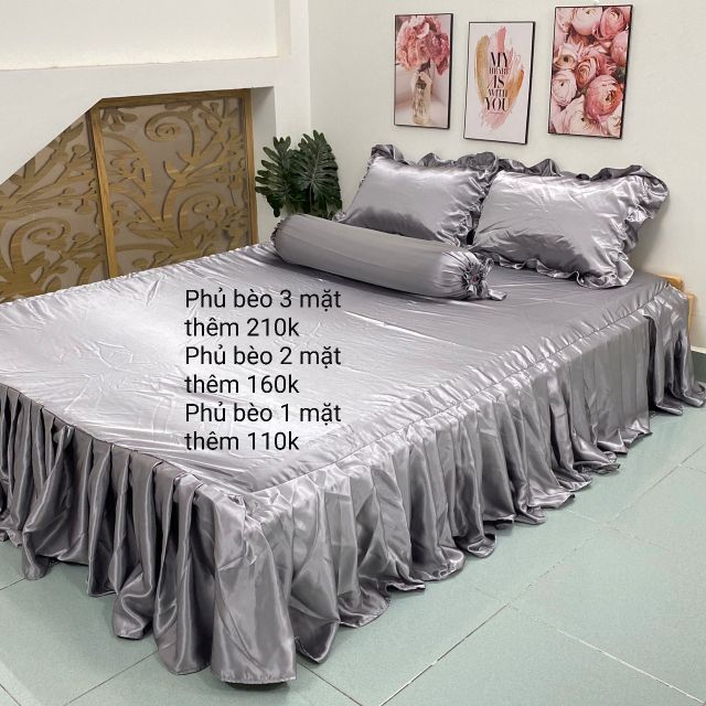 Drap giường phi lụa - may theo kích thước khách đặt