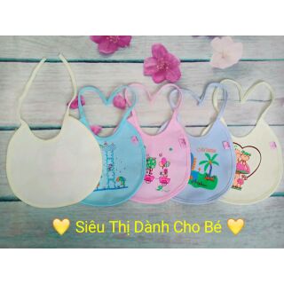 Yếm ăn dặm chống thấm cột dây cho bé