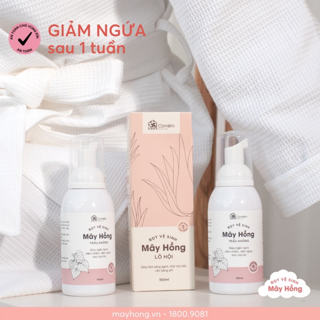 Dung dịch vệ sinh dành riêng cho Mẹ bầu và sau sinh - Bọt Mây Hồng Kháng Khuẩn Chống Lão hoá cô bé 150ml