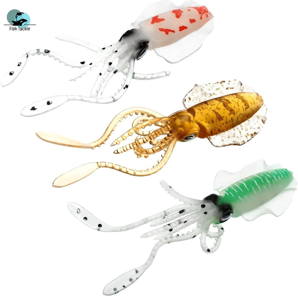 Mồi Giả Câu Cá Mềm Dạ Quang Hình Bạch Tuộc