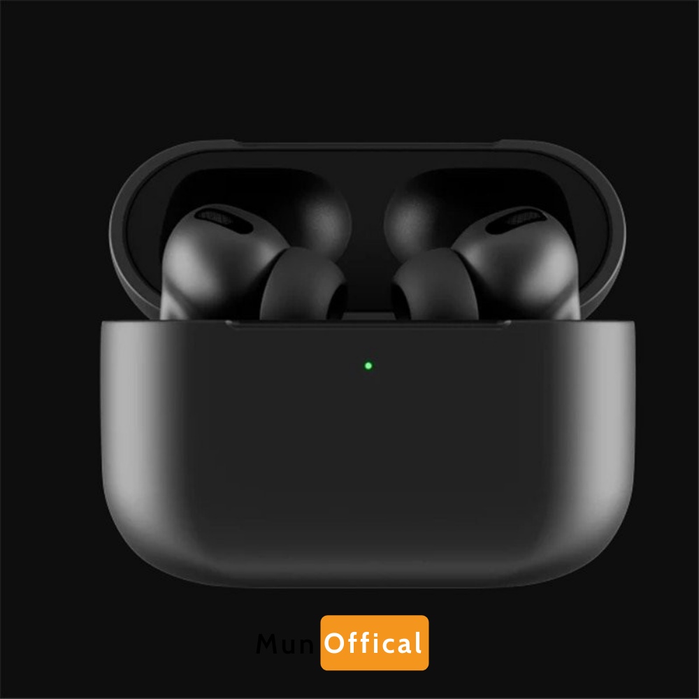 Tai Nghe Bluetooth TWS PRO Đen Nhám Chống Ồn Sạc Không Dây  Định Vị Đổi Tên Tháo Tai Dừng Nhạc