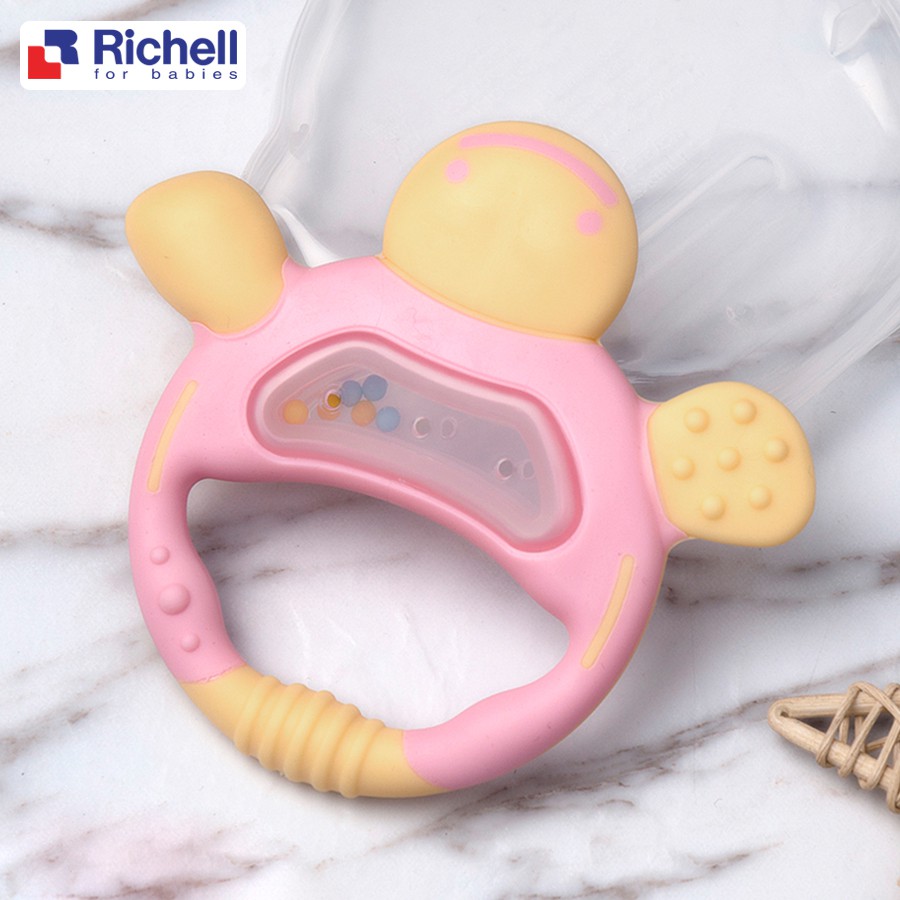 Gặm nướu tròn silicone Richell có hộp (3 mẫu)